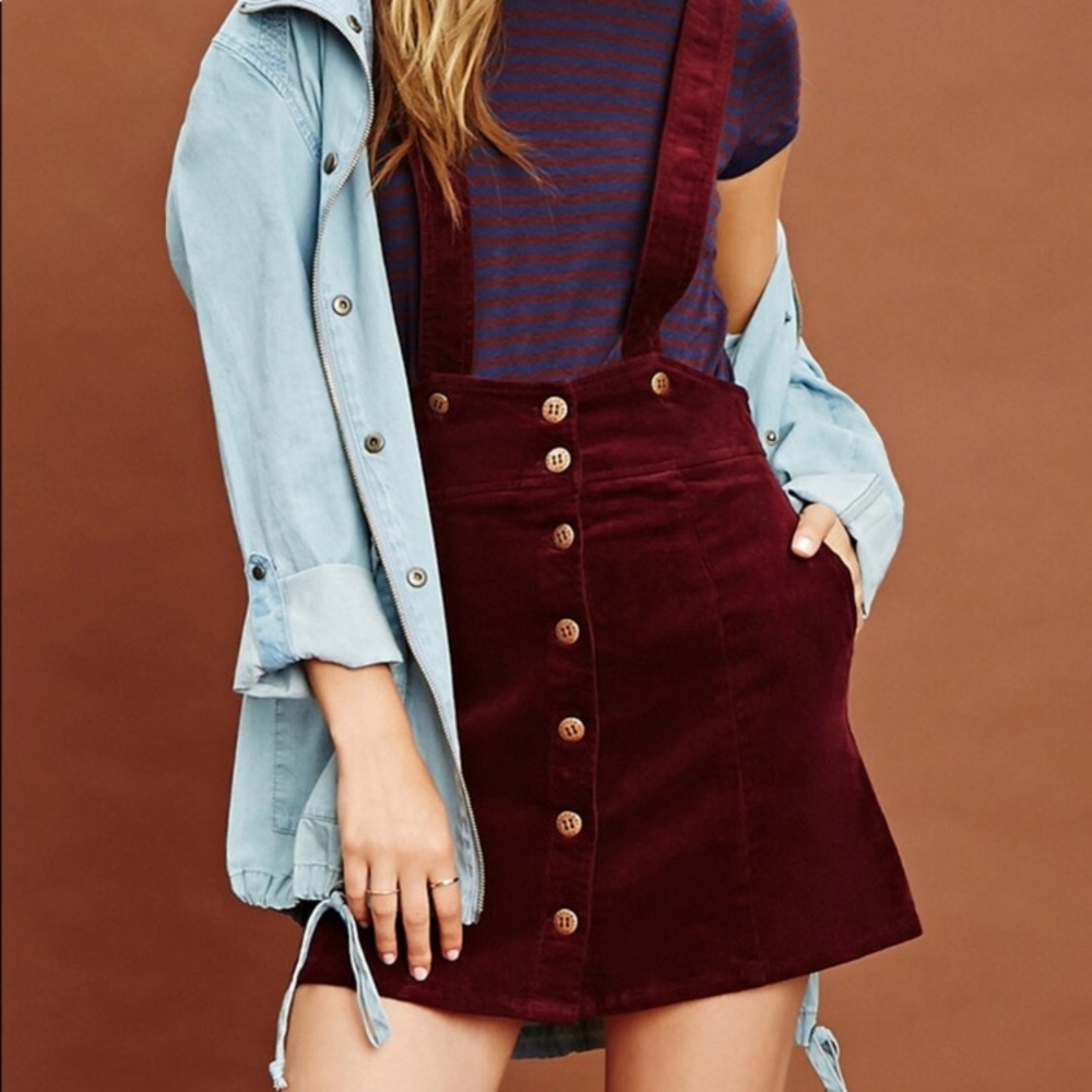 Button up overall skirt A-line large
